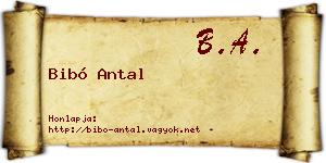 Bibó Antal névjegykártya